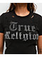 True Religion Crystal Logo Distressed Black Wash T-Shirt - Thumbnail image 3 of 4