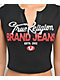 True Religion Crystal Logo Notch Rib Crop T-Shirt - Thumbnail image 3 of 4