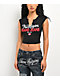 True Religion Crystal Logo Notch Rib Crop T-Shirt - Thumbnail image 1 of 4