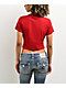 True Religion Crystal Logo Red Crop T-Shirt - Thumbnail image 2 of 4