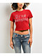 True Religion Crystal Logo Red Crop T-Shirt - Thumbnail image 1 of 4