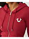 True Religion Crystal Logo Red Zip Hoodie - Thumbnail image 4 of 6