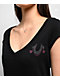True Religion Crystal Low Plunge Black T-Shirt - Thumbnail image 4 of 4