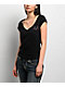 True Religion Crystal Low Plunge Black T-Shirt - Thumbnail image 2 of 4