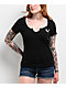 True Religion Crystal Metallic Buddha Notch Black T-Shirt - Thumbnail image 2 of 5