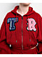 True Religion Crystal Patch Shrunken Red Crop Zip Hoodie - Thumbnail image 3 of 8