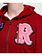 True Religion Crystal Patch Shrunken Red Crop Zip Hoodie - Thumbnail image 5 of 8