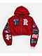 True Religion Crystal Patch Shrunken Red Crop Zip Hoodie - Thumbnail image 8 of 8