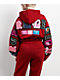 True Religion Crystal Patch Shrunken Red Crop Zip Hoodie - Thumbnail image 2 of 8