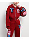 True Religion Crystal Patch Shrunken Red Crop Zip Hoodie - Thumbnail image 1 of 8