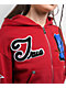 True Religion Crystal Patch Varsity Red Dahlia Crop Zip Hoodie - Thumbnail image 3 of 9