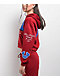 True Religion Crystal Patch Varsity Red Dahlia Crop Zip Hoodie - Thumbnail image 8 of 9