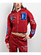 True Religion Crystal Patch Varsity Red Dahlia Crop Zip Hoodie - Thumbnail image 1 of 9
