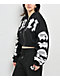 True Religion Crystal Patched Up Black Crop Zip Hoodie - Thumbnail image 4 of 5