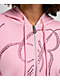 True Religion Crystal Pink Crop Zip Hoodie - Thumbnail image 3 of 4
