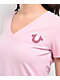 True Religion Crystal Pink V-Neck T-Shirt - Thumbnail image 3 of 4