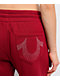 True Religion Crystal Red Wide Leg Sweatpants - Thumbnail image 4 of 8