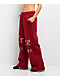 True Religion Crystal Red Wide Leg Sweatpants - Thumbnail image 6 of 8