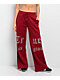 True Religion Crystal Red Wide Leg Sweatpants - Thumbnail image 1 of 8