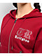 True Religion Crystal Relaxed Red Crop Zip Hoodie - Thumbnail image 4 of 8
