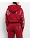 True Religion Crystal Relaxed Red Crop Zip Hoodie - Thumbnail image 6 of 8