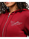True Religion Crystal Ruby Red Crop Zip Hoodie - Thumbnail image 3 of 5