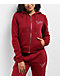 True Religion Crystal Ruby Red Crop Zip Hoodie - Thumbnail image 2 of 5