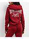 True Religion Crystal Ruby Red Crop Zip Hoodie - Thumbnail image 1 of 5