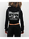 True Religion Crystal Shrunken Black Velour Zip Hoodie - Thumbnail image 1 of 4