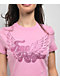 True Religion Crystal Wing Pink Crop T-Shirt - Thumbnail image 2 of 3