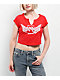 True Religion Crystal Wing Scarlet Notch Crop T-Shirt - Thumbnail image 1 of 4