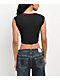 True Religion Crystal Wing V Notch Black Crop T-Shirt - Thumbnail image 2 of 4