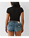 True Religion Distressed Black Cap Sleeve Crop T-Shirt - Thumbnail image 2 of 2