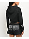 True Religion Embroidered Shrunken Black Crop Zip Hoodie - Thumbnail image 2 of 4