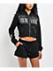 True Religion Embroidered Shrunken Black Crop Zip Hoodie - Thumbnail image 1 of 4