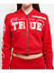 True Religion Embroidered Shrunken Red Crop Zip Hoodie - Thumbnail image 4 of 7