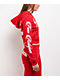 True Religion Embroidered Shrunken Red Crop Zip Hoodie - Thumbnail image 6 of 7