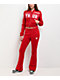 True Religion Embroidered Shrunken Red Crop Zip Hoodie - Thumbnail image 7 of 7