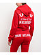 True Religion Embroidered Shrunken Red Crop Zip Hoodie - Thumbnail image 1 of 7