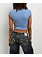 True Religion Endless Sky V Notch Ribbed Blue T-Shirt - Thumbnail image 2 of 4