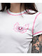 True Religion Flatlock Winged Crystal Logo White Crop T-Shirt - Thumbnail image 4 of 7