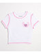 True Religion Flatlock Winged Crystal Logo White Crop T-Shirt - Thumbnail image 6 of 7