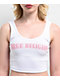 True Religion Glitter Flocked TR Logo White Crop Tank Top - Thumbnail image 3 of 3