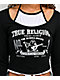 True Religion Heritage Black & White Layered Long Sleeve Crop T-Shirt - Thumbnail image 3 of 4
