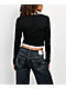 True Religion Heritage Black & White Layered Long Sleeve Crop T-Shirt - Thumbnail image 2 of 4