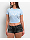True Religion Heritage Light Blue Crop T-Shirt - Thumbnail image 1 of 3