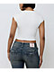 True Religion Heritage Ribbed V Notch Beige Crop T-Shirt - Thumbnail image 1 of 3