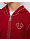 True Religion Horseshoe Embroidered Red Zip Hoodie - Thumbnail image 3 of 7