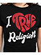 True Religion I Love TR Black Crop T-Shirt - Thumbnail image 2 of 3