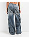 True Religion Jessie Big T Super Baggy Medium Wash Cargo Jeans - Thumbnail image 2 of 6